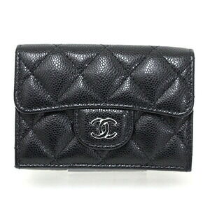 CHANEL Black Caviar Leather Wallet